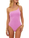 Beach Riot Athena One-shoulder One-piece Swimsuit In Shell Pink