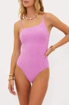 Beach Riot Athena One-shoulder One-piece Swimsuit In Shell Pink