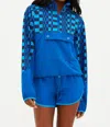 Beach Riot Atticus Moisture Wicking Pullover Jacket In Blue