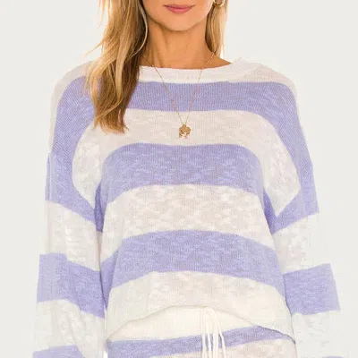 Beach Riot Ava Sweater In Lavender Stripe In Purple