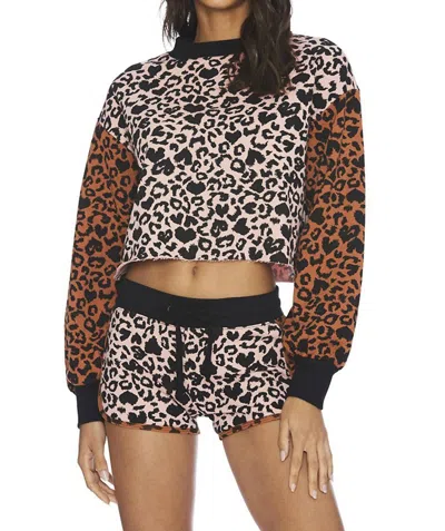 Beach Riot Ava Sweatshirt In Love Leopard In Multi