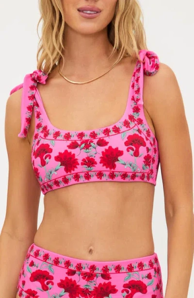 Beach Riot Avalon Floral Bikini Top In Pink