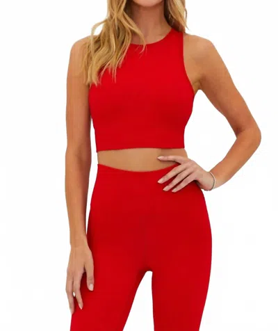 BEACH RIOT AZALEA SLEEVELESS TOP IN MERRY RED
