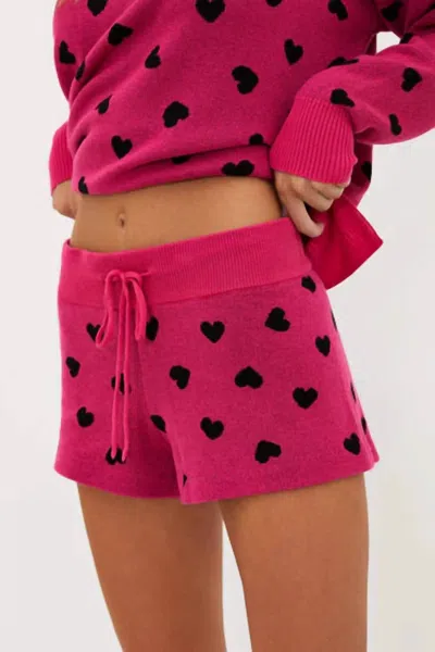 Beach Riot Balboa Shorts Candy Hearts In Pink