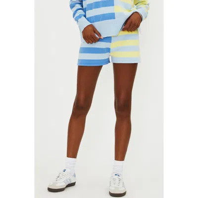 Beach Riot Balboa Stripe Cotton Blend Shorts In Blue