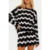 Beach Riot Beach Sweater In Black And White Tides