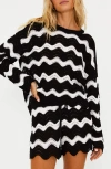 Beach Riot Beach Sweater In Black And White Tides