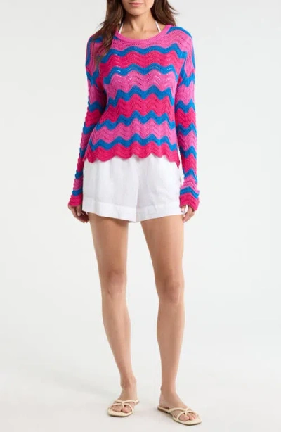Beach Riot Beach Cover-up Sweater In Multi