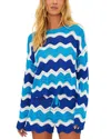 Beach Riot Beach Wavy Stripe Pointelle Cover-up Sweater