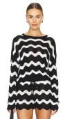 Beach Riot Beach Sweater In Black And White Tides