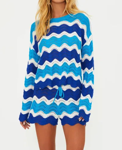 Beach Riot Beach Sweater In Blue & White