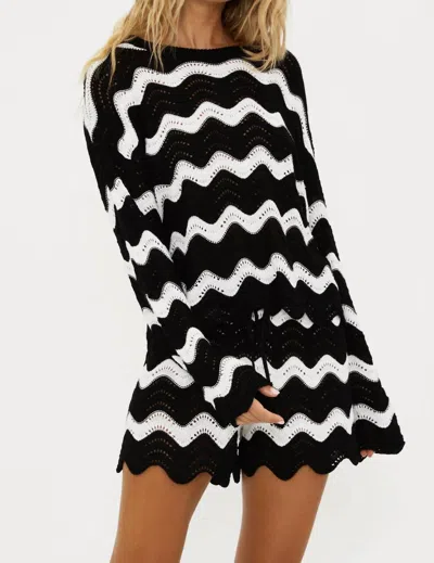 BEACH RIOT BEACH WAVY SWEATER IN BLACK