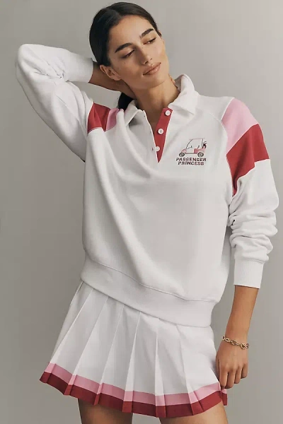 Beach Riot Bennet Collared Terry Pullover In White