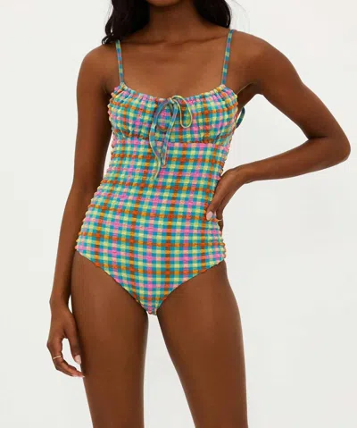 Beach Riot Betsy One Piece In Sunny Side Gingham In Multi