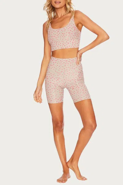 Beach Riot Bike Short In Taupe Pink Spot In Neutral