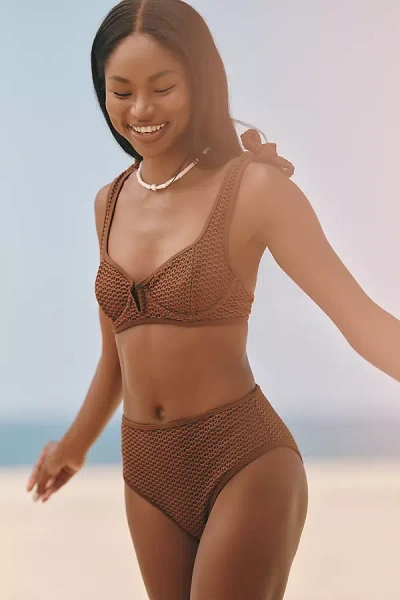 Beach Riot Blair Bikini Top In Brown
