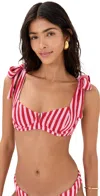 Beach Riot Blair Stripe Underwire Terry Bikini Top In Candy Cane Stripes