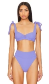 Beach Riot Blair Swim Bikini Top Women Periwinkle Waffle Underwire Buu637 In Periwinkle Waffle