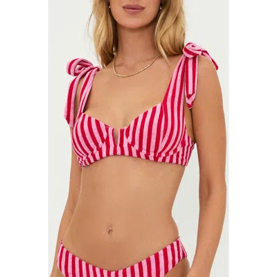Beach Riot Blair Stripe Underwire Terry Bikini Top In Candy Cane Stripe