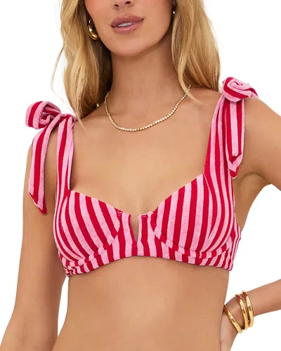 BEACH RIOT BLAIR STRIPED TIE SHOULDER BIKINI TOP