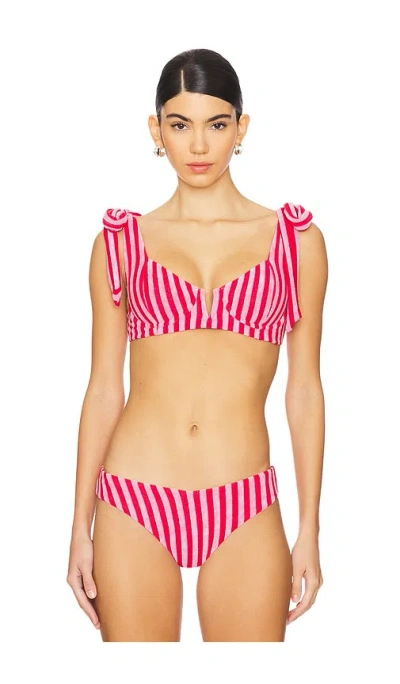 Beach Riot Blair Top In Candy Cane Stripe