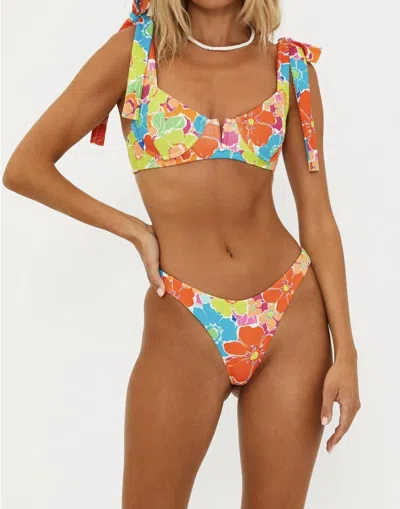 Beach Riot Blair Top In Neon Blooms In Multi