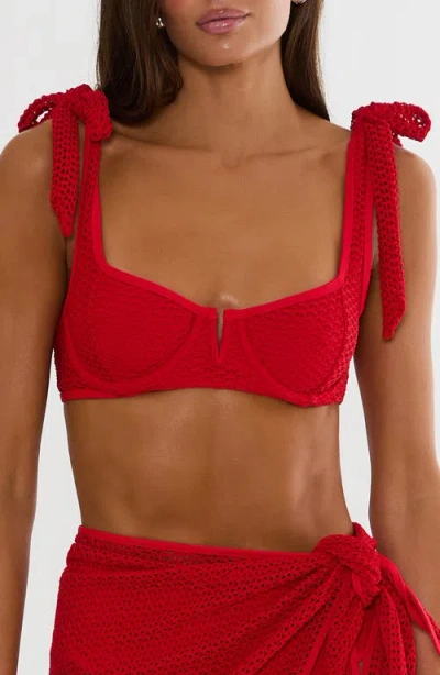 Beach Riot Blair Underwire Crochet Bikini Top In Red