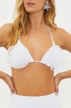 Beach Riot Blossom Triangle Bikini Top In White Rose