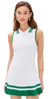 Beach Riot Bria Pleated Zip Front Minidress In Courtside White