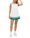 Beach Riot Bria Pleated Zip Front Minidress In Courtside White