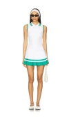Beach Riot Bria Pleated Zip Front Minidress In White