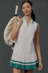 Beach Riot Bria Pleated Zip Front Minidress In White