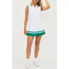 Beach Riot Bria Pleated Zip Front Minidress In Courtside White