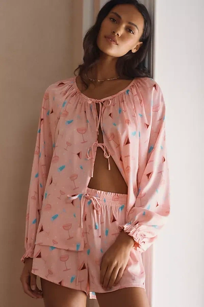 Beach Riot Brianne Top & Brixy Shorts Pajama Set In Pink