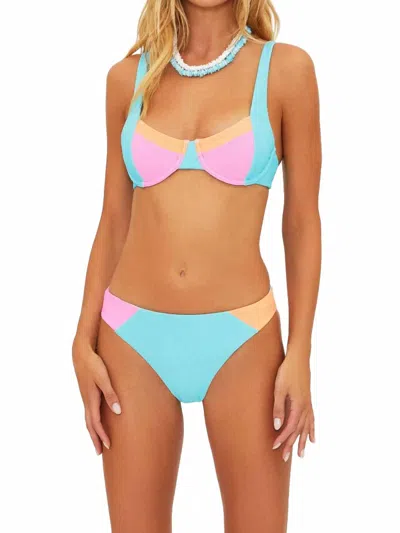 Beach Riot Brooks Bikini Top In Multi Color In Blue