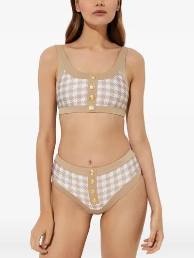 Beach Riot Button-embellishment Bikini Top In Multi