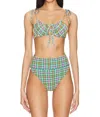 Beach Riot Caitlin Top In Sunny Side Gingham In Multi