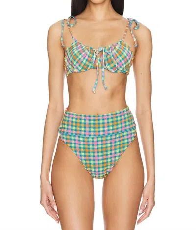 Beach Riot Caitlin Top In Sunny Side Gingham In Multi
