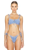 Beach Riot Pamela Bikini Top In Seaside Gingham