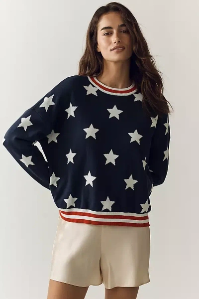 Beach Riot Cal Cotton Sweater In Blue