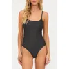 Beach Riot Calista Metallic Stripe One-piece Swimsuit In Black