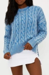 BEACH RIOT CALLIE CABLE STITCH CREWNECK SWEATER