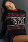 Beach Riot Callie Champagne Crew-neck Sweater In Black