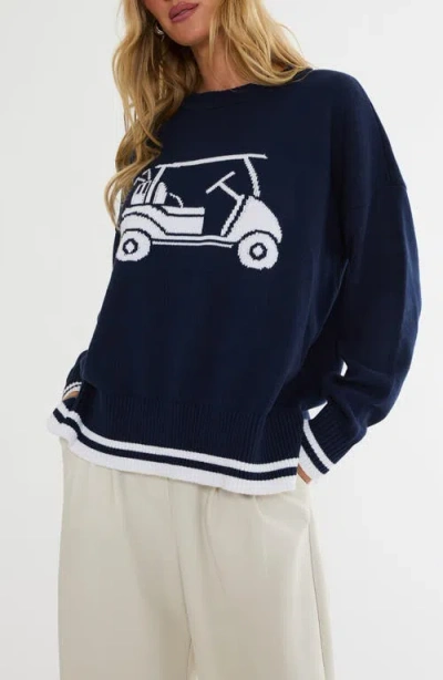 Beach Riot Callie Crewnec Sweater In Blue