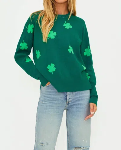 Beach Riot Callie Crewneck Sweater In Green