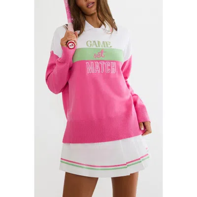 Beach Riot Callie Game Set Match Sweater In Pink