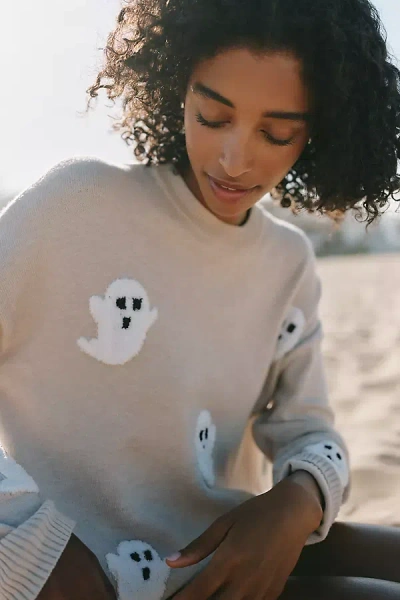 Beach Riot Callie Ghost Sweater In White