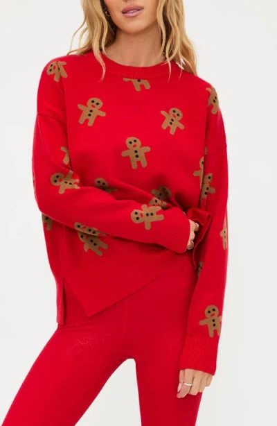 Beach Riot Callie Gingerbread Man Sweater In Brown