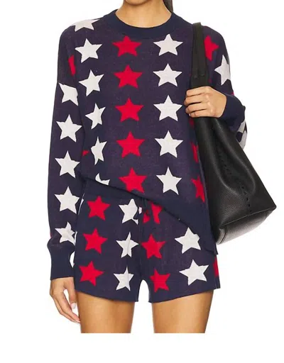 BEACH RIOT CALLIE LONG SLEEVE SWEATER IN AMERICANA STARS