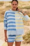 Beach Riot Callie Marina Stripe Mix Sweater In Blue
